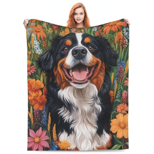 Bernese Mountain Dog Blanket Gifts for Women Men Adults Dog Lovers, Bernese Mountain Plush Fleece Throw Blankets, Cozy Soft Warm Bedding Decor for Sofa Living Room Travel 40"x50" - color: Bernese Mountain Dog, size: 40"x50"