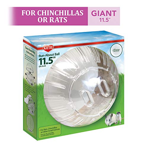 Kaytee 11.5" Clear Run-About Exercise Ball For Pet Rats & Chinchillas - color: Clear, size: 11.5"