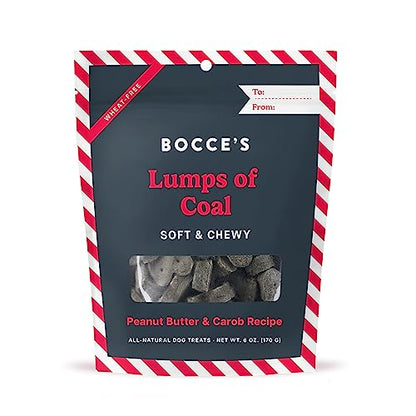 Bocce's Bakery Lumps of Coal Soft & Chewy Dog Treats, Natural Wheat-Free Christmas Dog Treats, 6 oz - size: 6 Ounce (Pack of 1)