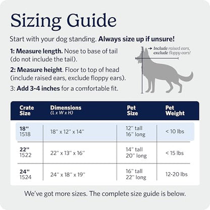 MidWest Homes for Pets 18-Inch iCrate for Tiny Breeds, Up to 10 lbs, Single Door Folding Dog Crate with Divider Panel, Leak-Proof Tray & Secure Latch, Portable, Durable & Easy to Assemble - size: 18.0"L x 12.0"W x 14.0"H