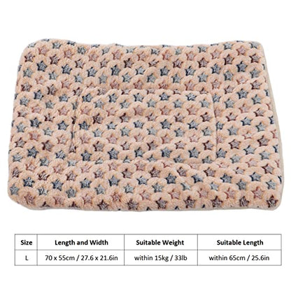 Warm Dog Blanket for Winter | Soft Flannel & Fleece Pet Bed Mat | Cozy Sleeping Blanket for Dogs/Cats/Small Pets | Machine Washable, Portable (L Size 70 * 55CM) - size: L size 70*55CM