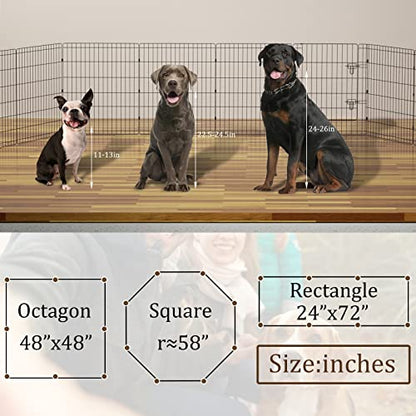 Pet Playpen Dog Pen Foldable Dog Exercise Fence 8 Panels 30 Inch Kennels Pet Playpen Options Ideal for Pet Medium Animals Outdoor Indoor - style: 24'' x 30'' x 8PCS