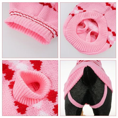 Topbuti Dog Sweater Turtleneck Pet Sweaters Winter Coat Apparel Warm Knitted Holiday Clothes for Cat and Puppy (Large) - size: Large