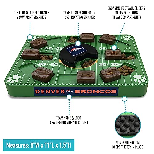 Pets First NFL Denver Broncos Puzzle, Interactive Dog Treat Puzzle Toy - color: DENVER BRONCOS, size: Standard