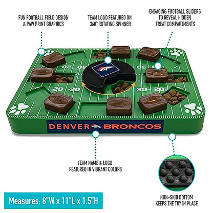 Pets First NFL Denver Broncos Puzzle, Interactive Dog Treat Puzzle Toy - color: DENVER BRONCOS, size: Standard