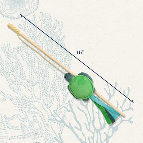 Cat Toys | Plush Turtle Teaser Cat Wand Toy | Eco Friendly Interactive Cat Toys for Indoor Cats - style: Tilly the Turtle Teaser