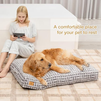 Dog Bed with Easy-Grip Handle - Shredded Memory Foam Pet Bed, Removable & Machine Washable Cover, Non-Slip Bottom, Choose from Cooling Linen or Warm Flannel Style for Dogs & Cats(Small - size: Small