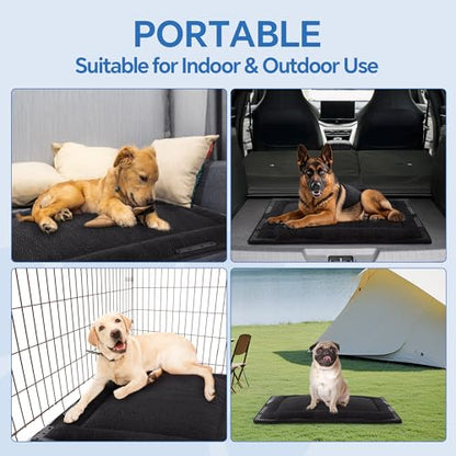 HOMBYS Indestructible Chew Proof Dog Bed with 12 Metal Rivets - Ultra Durable 0.8" Thick Kennel Mat for Aggressive Chewers & Teething Puppies, Waterproof Pet Bed Fits Small Crates, 23"x17" - size: 23" x 17"