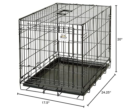 Pet Lodge® Wire Dog Crate | Small Pet Carrier | Easy to Clean | Multi-Functional Pet Crate | Single Door Crate | Great for Pets Up to 30lbs | Small - size: Small