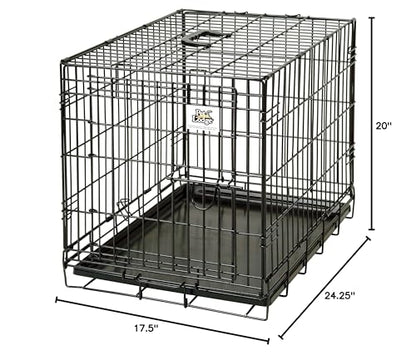 Pet Lodge® Wire Dog Crate | Small Pet Carrier | Easy to Clean | Multi-Functional Pet Crate | Single Door Crate | Great for Pets Up to 30lbs | Small - size: Small