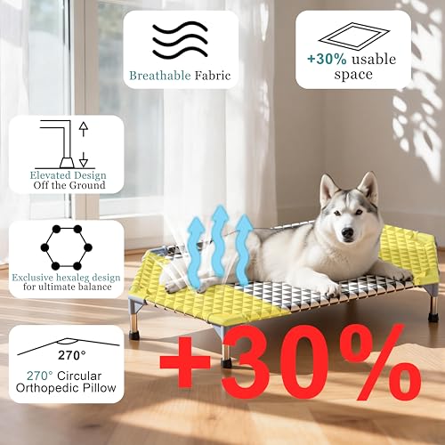 Kuntrust Elevated Outdoor Dog Bed (6 Sided Medium, Triangle) - size: 6 sided Medium