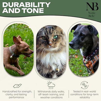 Noble Bells - Handmade in USA, Extra Loud Collar Bell for Cats and Dogs, Premium Brass and Nickel Silver - size: Small