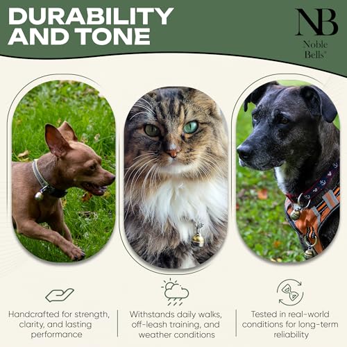 Noble Bells - Handmade in USA, Extra Loud Collar Bell for Cats and Dogs, Premium Brass and Nickel Silver - size: Large