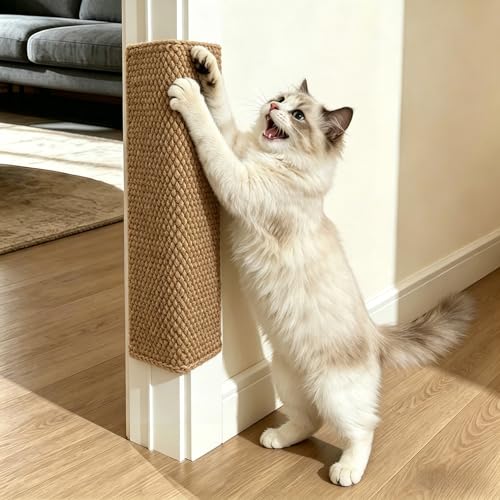 2 Pack Door & Wall Corner Cat Scratcher, Gamel 19.68x7.8 Inch Scratch Pad for Cats, Corner Scratchers for Indoor Cats,Cat Furniture Protector - color: Gamel, size: 2 Packs