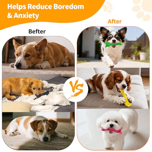 Latex Squeaky Dog Toys, 3 Pack Soft Rubber Dog Chew Toys, 7" Standing Stick Animal Pet Toy to Keep Them Busy, Interactive Fetch Squeak Toy for Puppy Small Dogs - color: Purple & Yellow & Green
