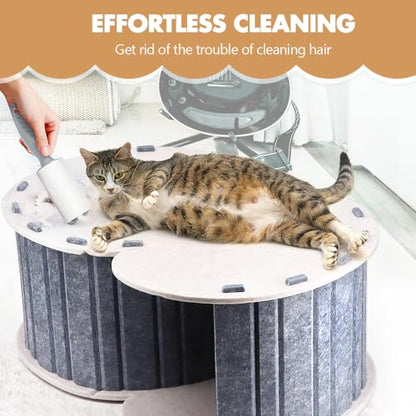 Peekaboo Cat Cave Felt Cat Hideaway Round Cat Donut Tunnel Bed Foldable Pet House for Multiple Cats