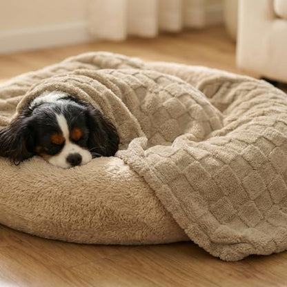 David's Home Large Dog Blankets Washable Pet Bed Cover, Soft Fluffy Fuzzy Cat Puppy Blanket with Premium 300GSM Fleece for Pet Kitten Doggy, Pale Khaki, 50x60IN - color: Pale Khaki, size: Throw