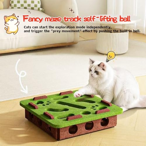 1 Pack Interactive Cat Puzzle Maze Toy – Felt Hide & Seek Self-Play Toy for Indoor Cats/Kittens, Encourages Natural Hunting Instincts, Fun Exercise to Cure Boredom & Mental Stimulation