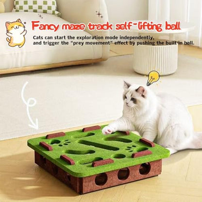 1 Pack Interactive Cat Puzzle Maze Toy – Felt Hide & Seek Self-Play Toy for Indoor Cats/Kittens, Encourages Natural Hunting Instincts, Fun Exercise to Cure Boredom & Mental Stimulation