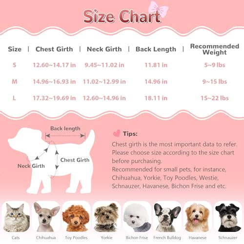 Bowknot Dog Sweater Dress for Small Dogs Girl, Stretchy Pet Sweaters Pullover Coats, Fall Winter Warm Dog Turtleneck Sweater (Red, M) - color: Red, size: Medium (9-15lbs)