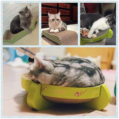 PAWISE Cat Scratcher – Reversible Cardboard Scratching Pad, Durable Cat Scratch Bowl & Bed, Interactive Scratcher for Indoor Cats & Kittens (17X8.5-1) - size: 17X8.5-1
