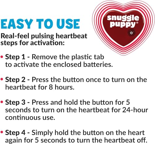 Snuggle Puppy Original Heartbeat Puppy Toy with Real-Feel Pulse & Heat Pack, Calming Sleep Aid for Puppy Anxiety, Crate Training, First Nights & New Puppy Transition - Biscuit Plus 6 Heat Packs - color: Biscuit