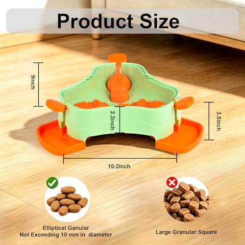 Dog Cat Treat Dispenser Slow Feeder Toy, 3-in-1 Interactive Dog Puzzle Press Toys, Dog Enrichment Toy No-Slip Interactive Brain Training Toys for Smart Dog Cats (Green/Orange) - color: Green/Orange