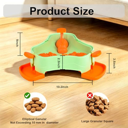 Dog Cat Treat Dispenser Slow Feeder Toy, 3-in-1 Interactive Dog Puzzle Press Toys, Dog Enrichment Toy No-Slip Interactive Brain Training Toys for Smart Dog Cats (Green/Orange) - color: Green/Orange