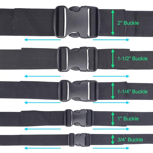 CooBigo 3pcs 1-1/2" Plastic Buckles for Strap Replacement, Quick Side Release Buckles Outdoor Camping Backpack Clip Buckle Clips for Dog Collar Nylon Webbing Belt Buckle Dual Adjustable Black - color: D#: 1-1/2"(3pcs)