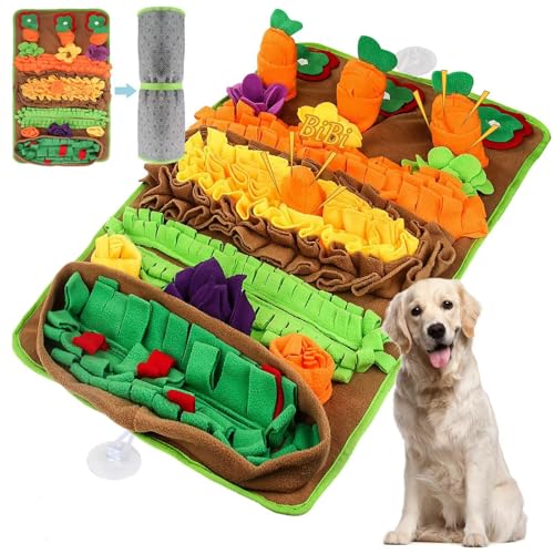 EVERZONE Snuffle Mat for Dogs, 31.5“ x 19” Soft Fleece Puzzle Blanket for Small Dogs and Cats, Mentally Stimulating Toys for Dogs, Slow Feeder for Natural Foraging Skills