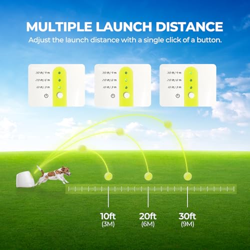 ALL FOR PAWS Automatic Dog Ball Launcher, Interactive Ball Thrower Dog Toys Includes 3pcs Tennis Balls for Small/Medium Dogs