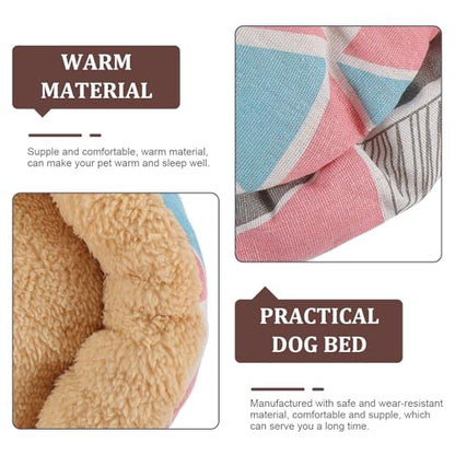 Washable Round Dog Bed and Cat Cushion, Wear-Resistant Small Medium Pet Pad, Soft Cozy Indoor Bed for Puppies and Cats