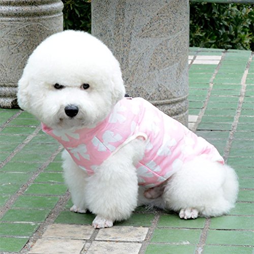 New Various Pet Cat Dog Soft Padded Vest Harness Small Dog Clothes Pink Bow M, Model: BFL049-Pink-M - color: Pink Bow, size: M(chest 16.5" back 12.6")