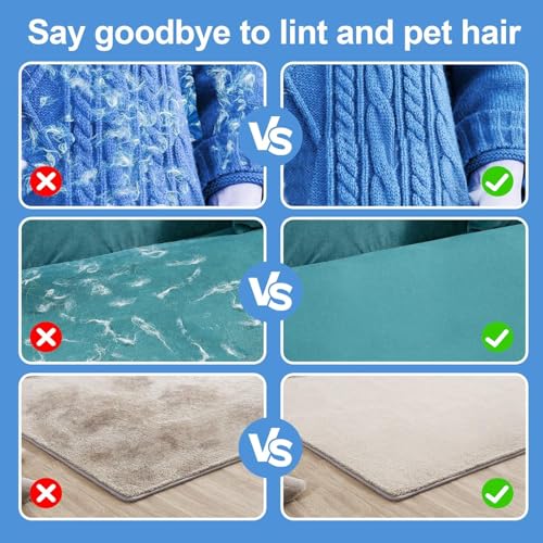 2pcs 2026 Upgraded Five-Finger Electrostatic Pet Hair Removal Gloves for Cats & Dogs, Reusable Pet Hair Remover for Laundry, Couch, Carpet, Car Seat, Furniture - Grooming & Cleaning Glove Set