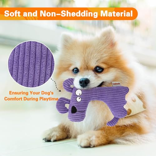 Squeaky Dog Toys, Cute Plush Toy for Dogs Indoor Play, Interactive Dog Toys with Non-Shedding Material for Small and Medium Dogs - Dog - style: B-Dog
