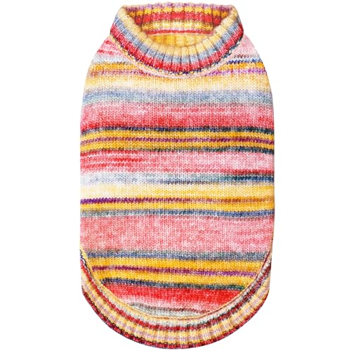 Blueberry Pet Dog Sweater - Award Winning Christmas Sweater for Small Dogs, Soft Knit with Dip Dye Gradient, 16" Back, Warm & Cozy for Cold Weather, Machine Washable, USA's Best Petcare Brand - color: Rainbow Hue, size: 16 inch