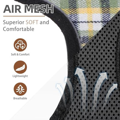 PUPTECK Soft Mesh Dog Harness and Leash Set Pet Puppy Cat Comfort Padded Vest No Pull Harnesses, Green/Yellow, XS - color: Green&Yellow, size: XS (NECK: 10", CHEST: 10"-14")
