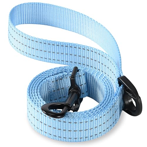 Mile High Life Heavy Duty Dog Leash for Large and Medium Dogs, Reflective Leash for Night Safety, Strong and Durable Leashes for Walking and Training (5FT x 3/4''Wide, Blue) - color: Blue, size: 3/4" x 5 FT