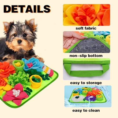 Snuffle Mat for Dogs, Sniff Mat Slow Feeding Mat for Small Pets Cats, Rabbits - Help Stress Relief and Training - Stimulate Your Pet's Foraging Skills! (Bright Green) - color: Bright Green