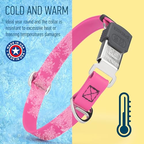 Biothane Waterproof Durable Dog Collar with Herm Sprenger - Quick Release ClicLock Buckle - Fits Medium and Large Dogs - Made in USA (Passionfruit Pink, W 3/4" x L 12"-19") - color: Passionfruit Pink, size: W 3/4" x L 12"-19"