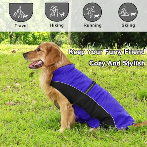 Warm Dog Winter Coat, Gimilife Dog Sweater Cold Weather Coats Waterproof Dogs Apparel Clothes Pet Jacket Padded Vest Outfit for Small Medium Large Dogs - color: Blue, size: XS ( 4-7 LB | 10.23"Neck Girth )