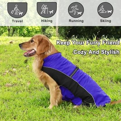 Warm Dog Winter Coat, Gimilife Dog Sweater Cold Weather Coats Waterproof Dogs Apparel Clothes Pet Jacket Padded Vest Outfit for Small Medium Large Dogs - color: Blue, size: XS ( 4-7 LB | 10.23"Neck Girth )
