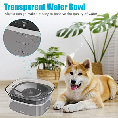 UPSKY 70oz Dog Water Bowl 2L No Spill Dog Bowls Large Capacity Spill Proof Slow Water Feeder, No Splash Dog Bowl Pet Water Dispenser Vehicle Carried Travel Slow Drinking Bowls for Messy Drinkers, Cats - color: C-Black, size: 2 L