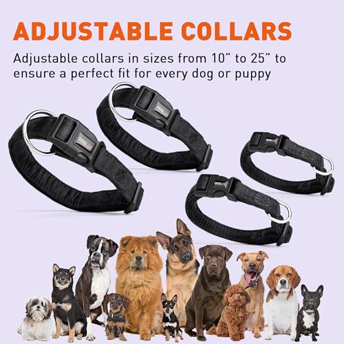 Dogline 3/8 x 7 to 11" Comfort Microfiber Soft Padded Pet Puppy Dog Collar, X-Small, Black - color: Black, size: W 3/8" L 7"-11"