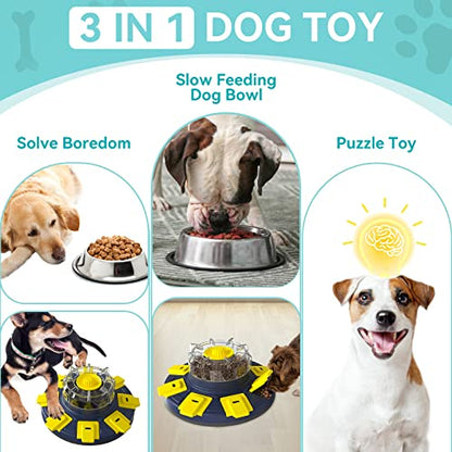 Dog Treat Puzzle Slow Feeder Toys, Dog Food Treat Dispenser/Slow Feeder/Interactive Enrichment Toys for Large/Medium/Small Dogs, Puppy Boredom Buster and Mentally Stimulating, Level 2 in 1 - color: Puzzle Toy 2 in 1