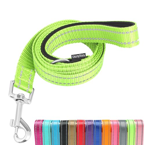 Reflective Nylon Dog Leash for Walking,Strong Dog Leash with Padded Handle for Medium and Large Dogs,6 FT,Green - color: Green, size: 1" x 6 FT