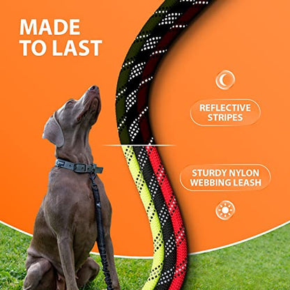 SparklyPets - Heavy Duty Bungee Rope Leash for Large and Medium Dogs - No Pull, Shock Absorber Long Dog Training Lead - No Slip Reflective Line for Outside (5.5 Ft Bungee Leash) - color: Brown