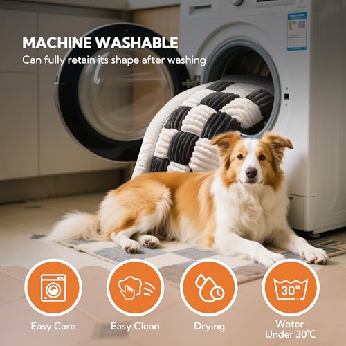 Backseat Pet Bed Mat,Dog Bed for Car,Fuzzy Dog Seat Cover for Car Back Seat, Non-Slip Travel Pet Mat, Fit for Backseat Extenders and Seat Covers (White and Black) - color: White and Black