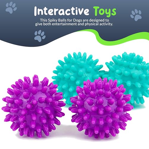Spiky Dog Ball 1.8 Inch Squeaky Toy for Small Dogs Aggressive Chewers Puppy Teething Toys Dog Spike Ball for Training and Teeth Cleaning - 8 Pack - color: 8 Pack