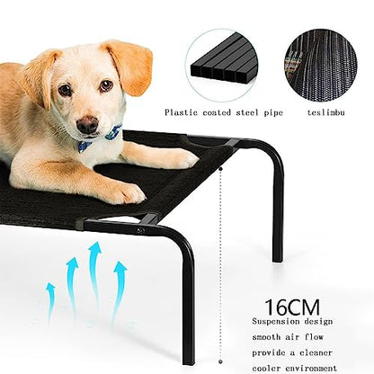 Cooling Elevated Dog Bed, Outdoor Portable, Chew Resistant, Breathable, Washable with Non-Slip Feet, Portable Pet Bed for Dogs and Cats (70 * 124 * 21cm)
